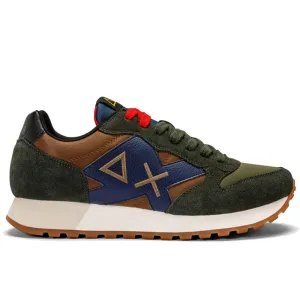Scarpe Uomo Sun68 Sneakers Jaki Bicolor Volpe - Militare Scuro