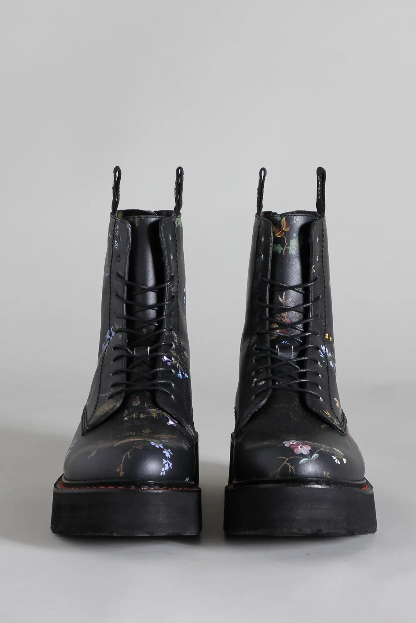 SINGLE STACK BOOT - BLACK FLORAL