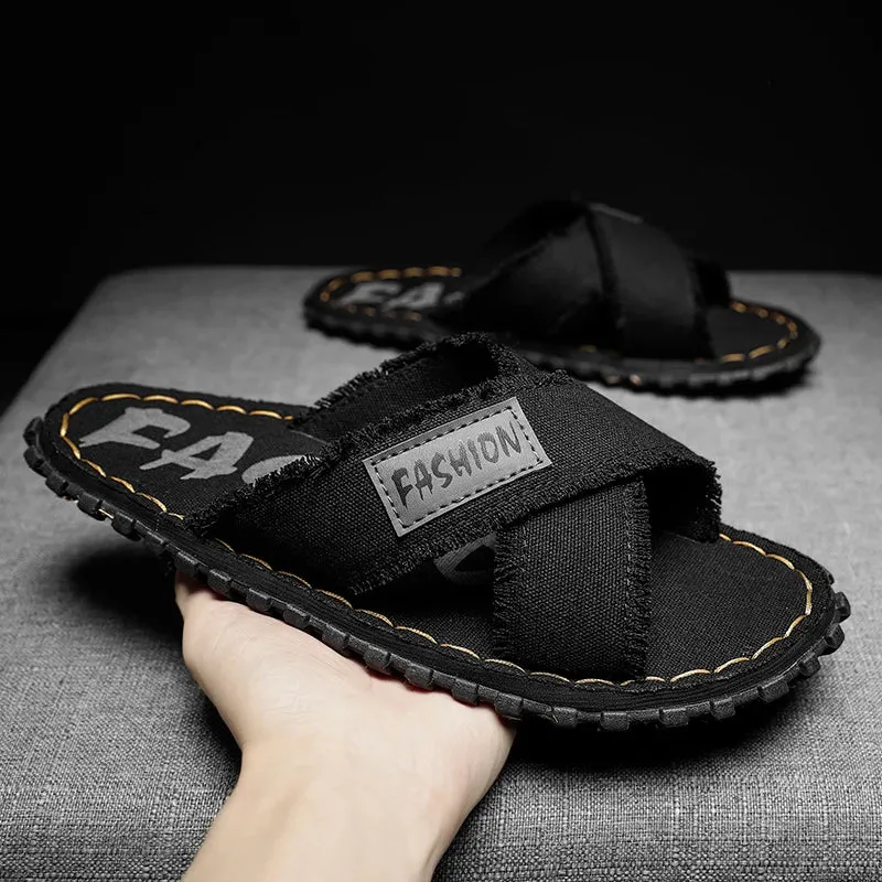 Sohiwoo Original Brand Men Sandals Simple Casual Summer Platform Shoes Flip-flops Sneakers Outdoor Indoor Beach Vacation New Slippers