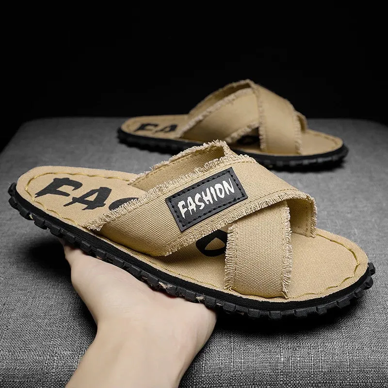 Sohiwoo Original Brand Men Sandals Simple Casual Summer Platform Shoes Flip-flops Sneakers Outdoor Indoor Beach Vacation New Slippers