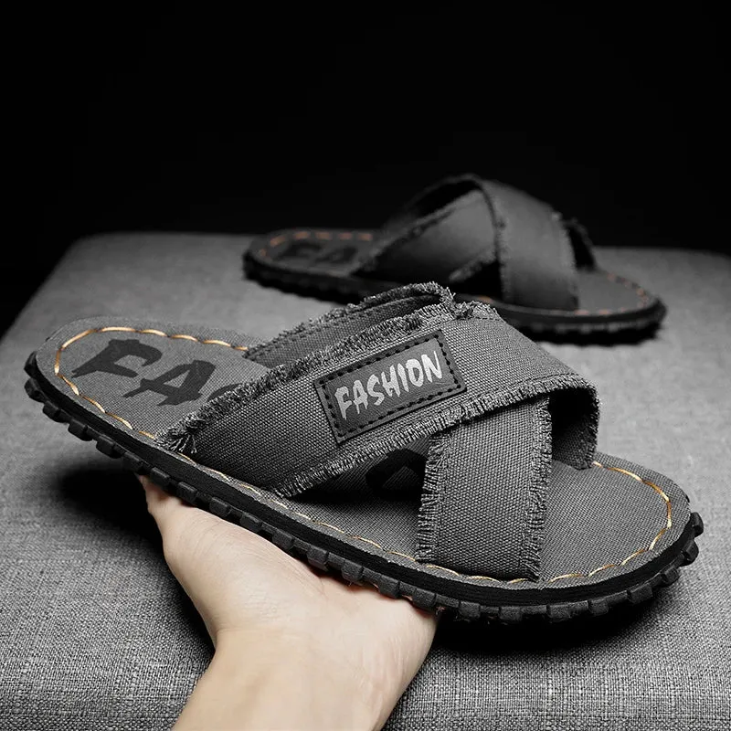 Sohiwoo Original Brand Men Sandals Simple Casual Summer Platform Shoes Flip-flops Sneakers Outdoor Indoor Beach Vacation New Slippers