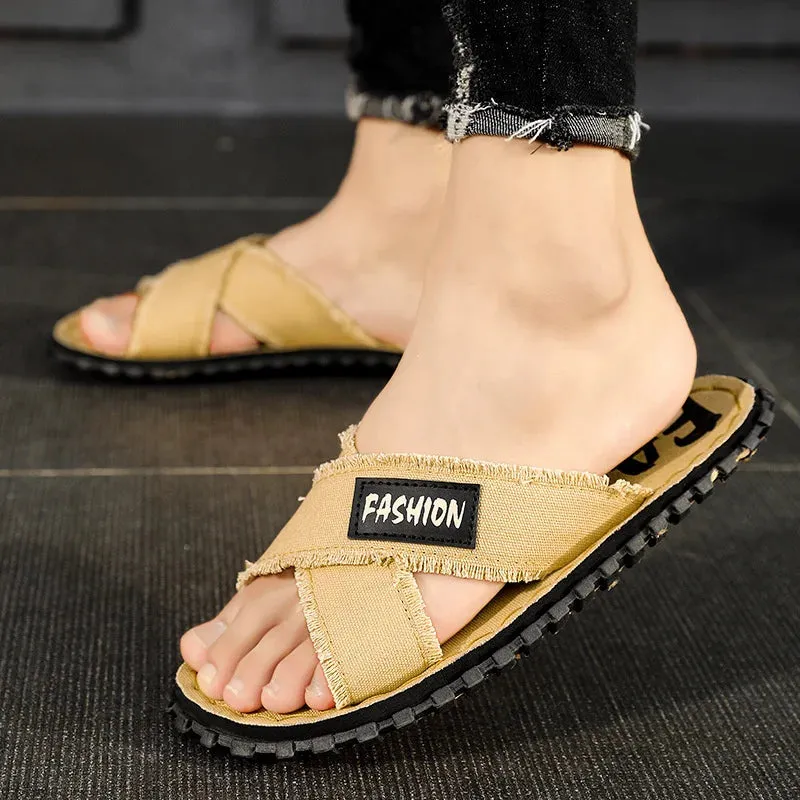Sohiwoo Original Brand Men Sandals Simple Casual Summer Platform Shoes Flip-flops Sneakers Outdoor Indoor Beach Vacation New Slippers