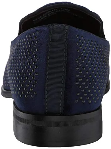 Stacy Adams Mens Swagger Studded Ornament Slip-on Driving Style Loafer, Navy, 9