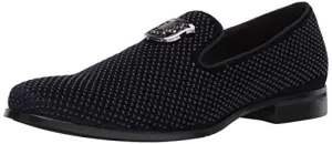 Stacy Adams Mens Swagger Studded Ornament Slip-on Driving Style Loafer, Navy, 9