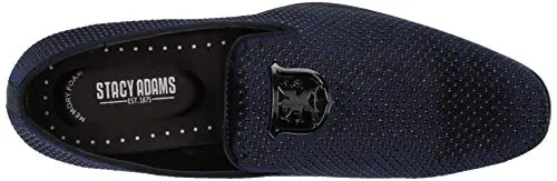 Stacy Adams Mens Swagger Studded Ornament Slip-on Driving Style Loafer, Navy, 9