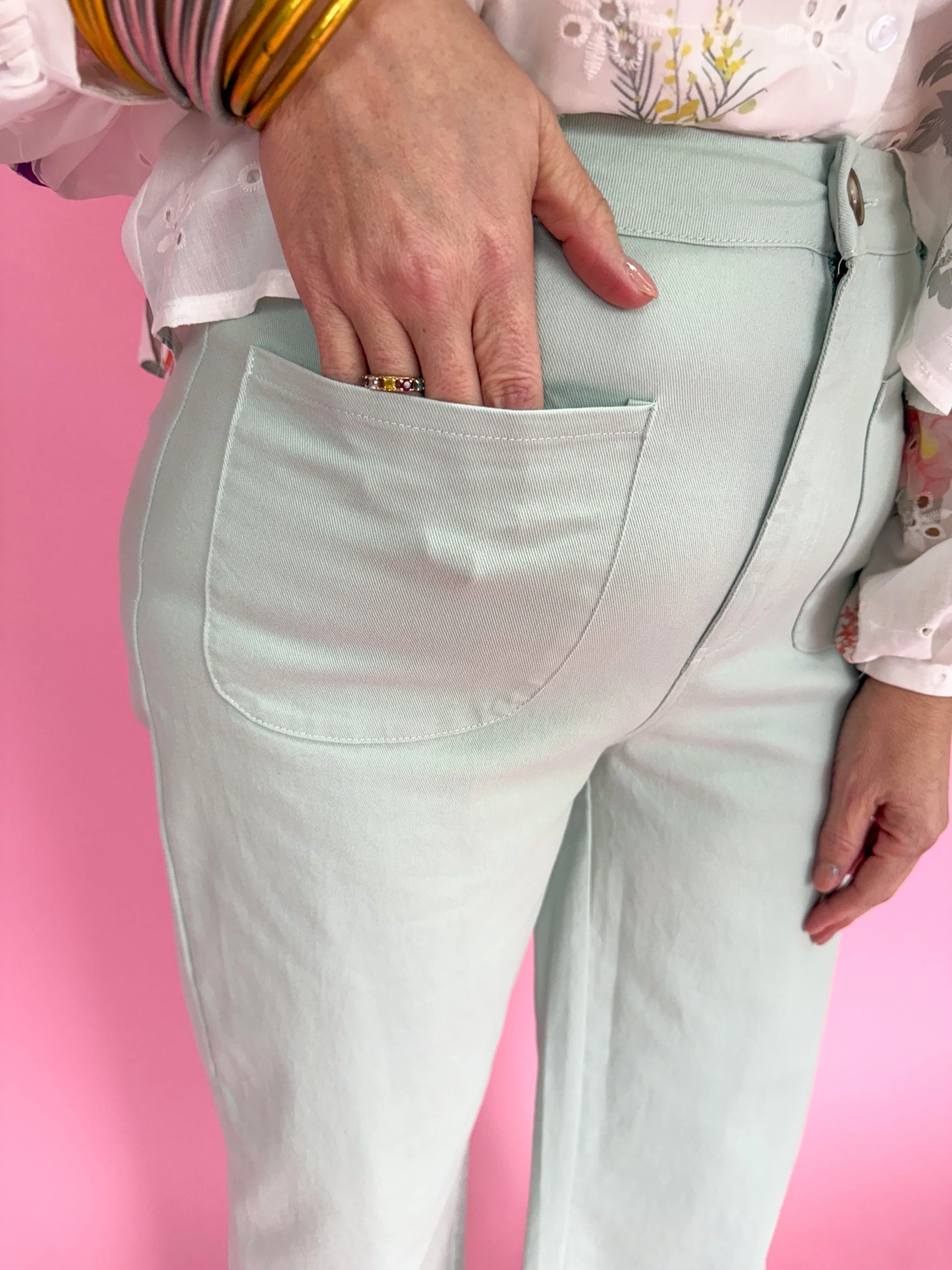 Step Right Up Pants - Seafoam
