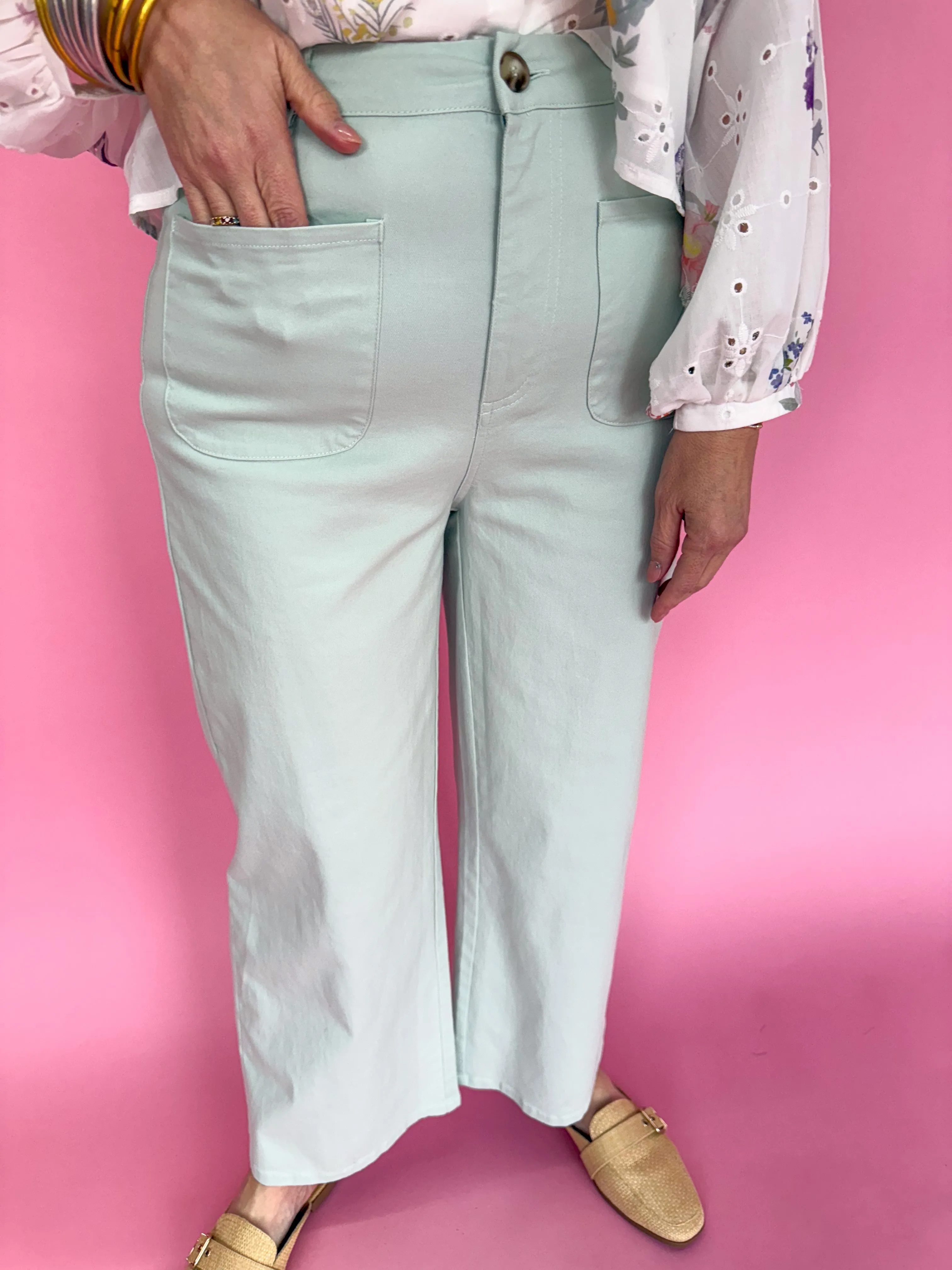 Step Right Up Pants - Seafoam