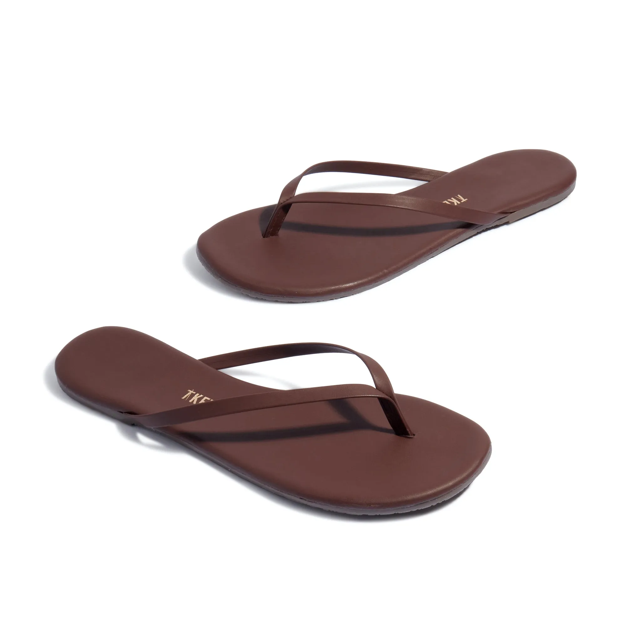 Tkees Lily nudes flip-flops from brazilian leather in Cappuccino