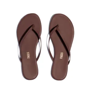 Tkees Lily nudes flip-flops from brazilian leather in Cappuccino