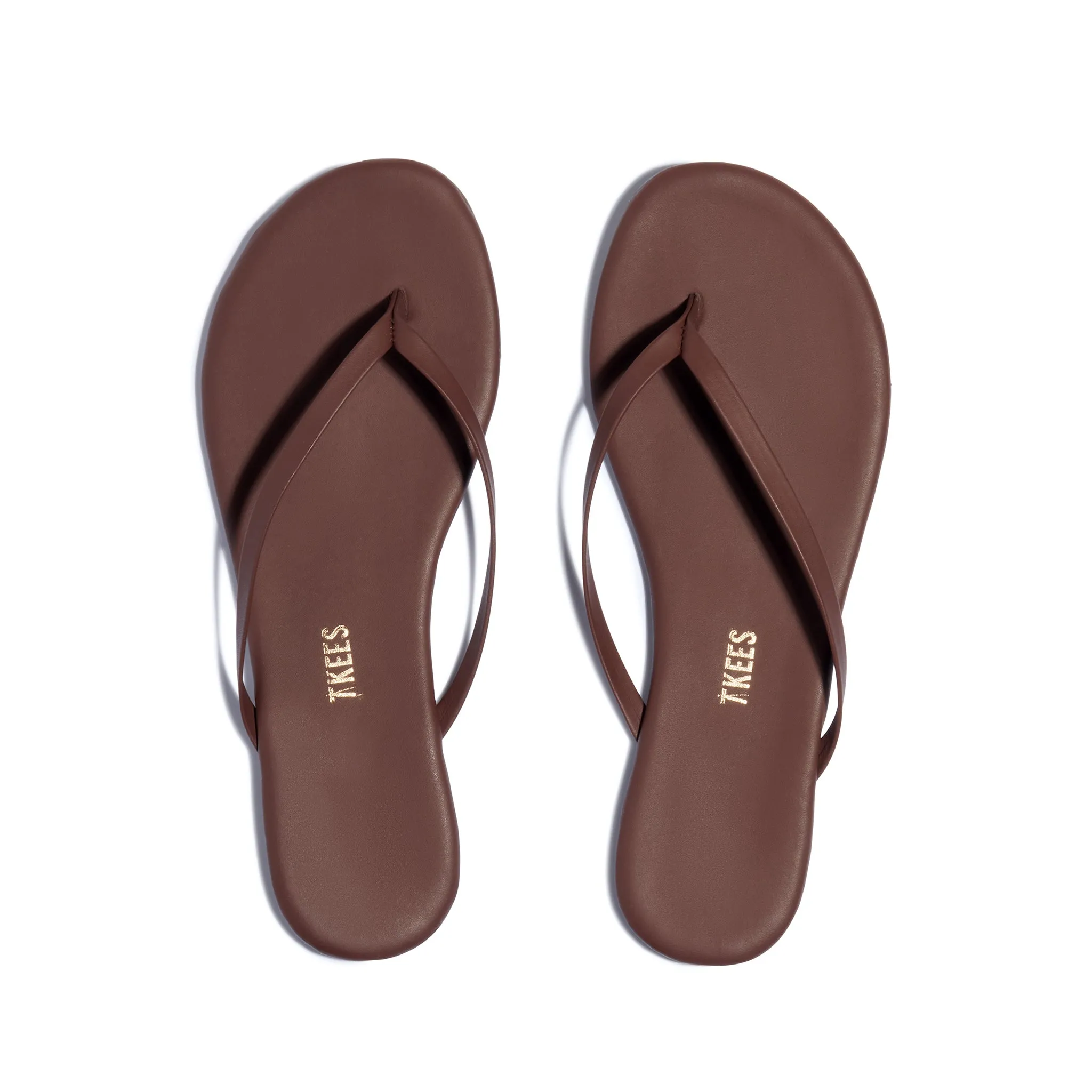 Tkees Lily nudes flip-flops from brazilian leather in Cappuccino