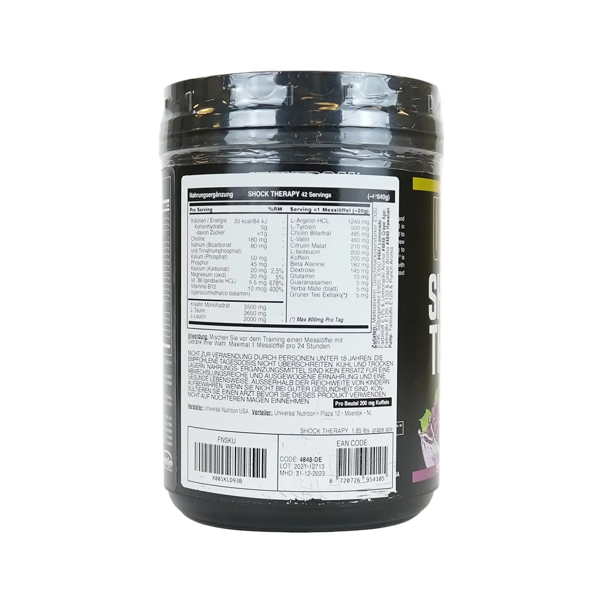 Universal Nutrition Shock Therapy, Grape Ape - 840 grams