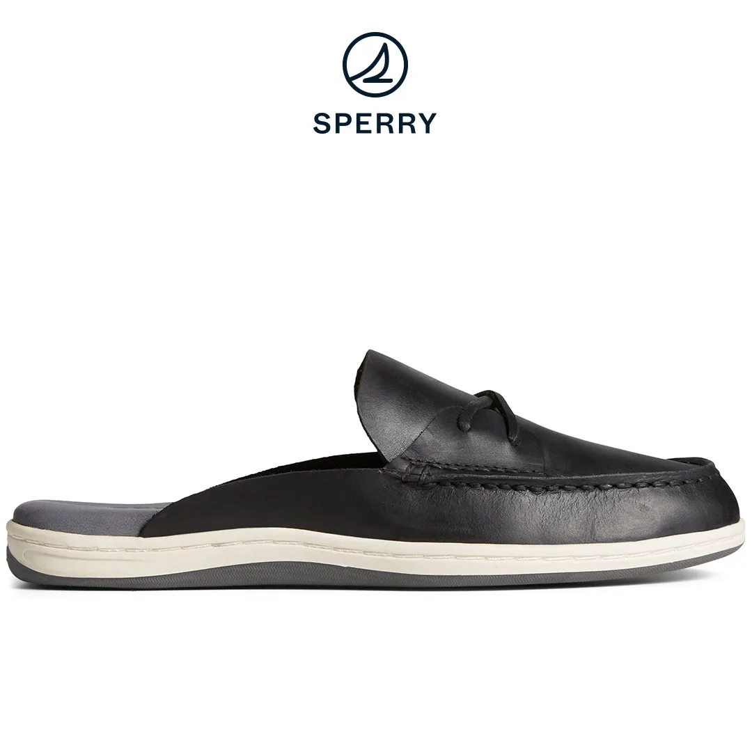 Women's Mulefish Leather Boat Shoe Black (STS88719)