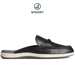 Women's Mulefish Leather Boat Shoe Black (STS88719)